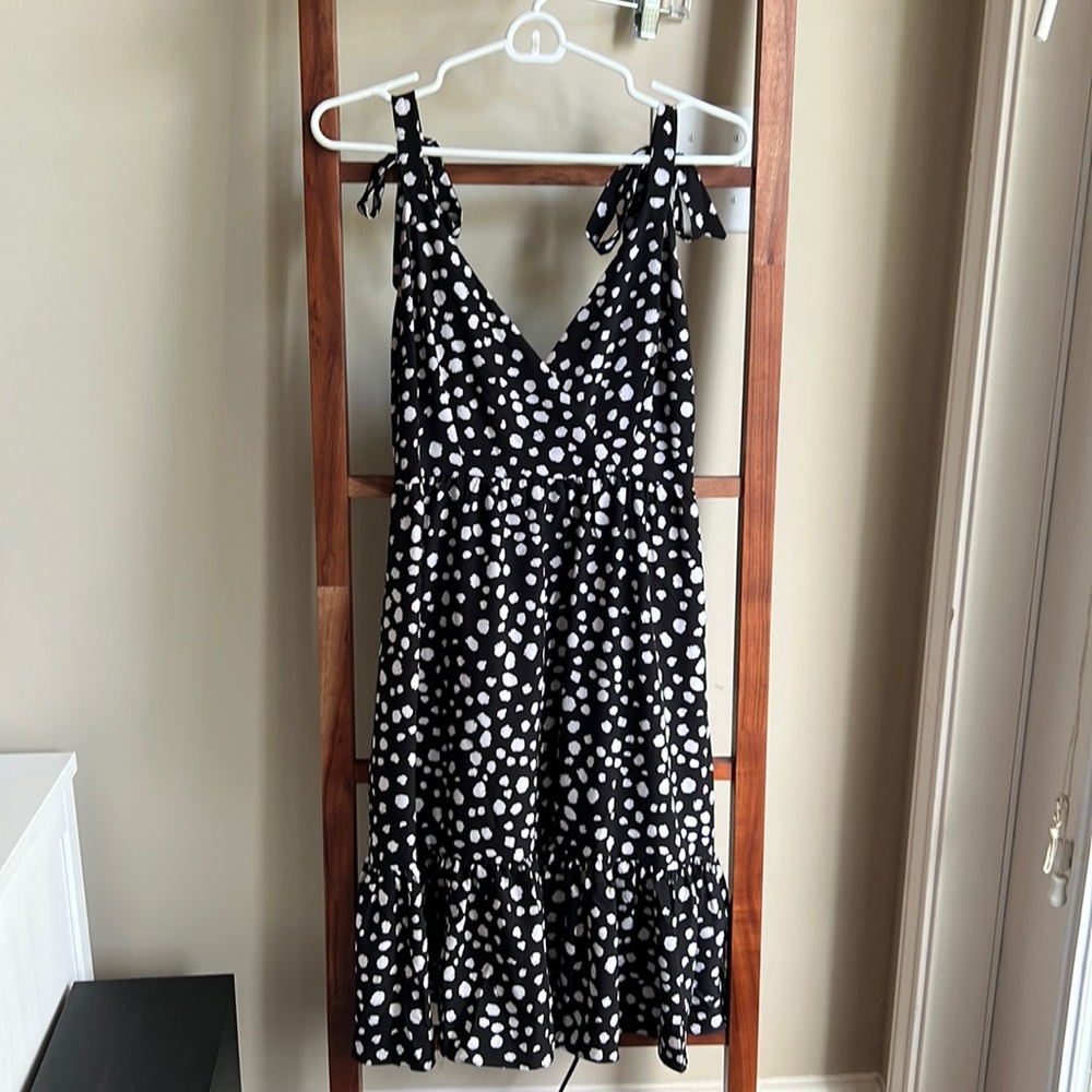 Black and white polka dot dress